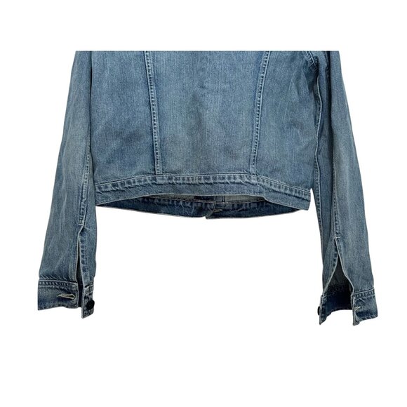 AYR Ride or Fly Denim Jacket Womens Medium Blue Cotton Casual Trucker Oversized - Picture 14 of 16